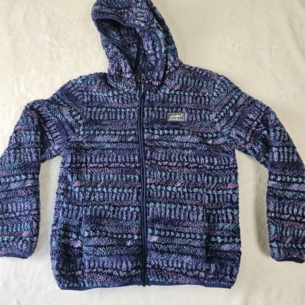 Eddie Bauer Hoodie Kid’s Large (14/16) Purple Blue Multicolor color block